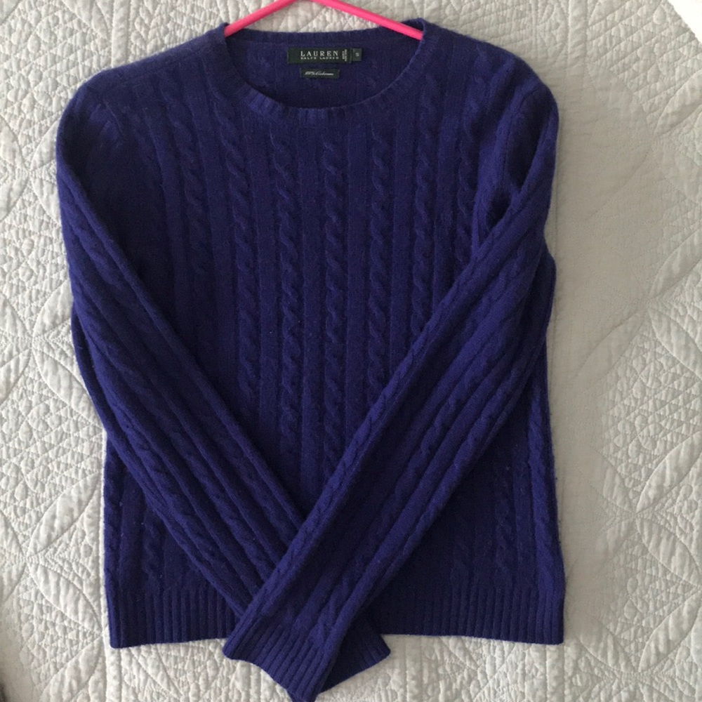 Women’s S Ralph Lauren 100% cashmere blue sweater